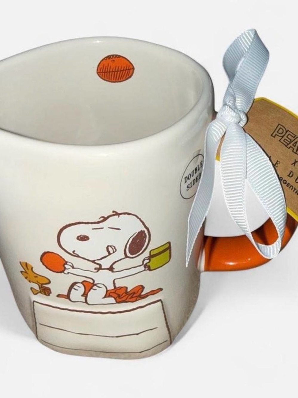 Rae Dunn Peanuts Snoopy Double Sided Coffee Mug